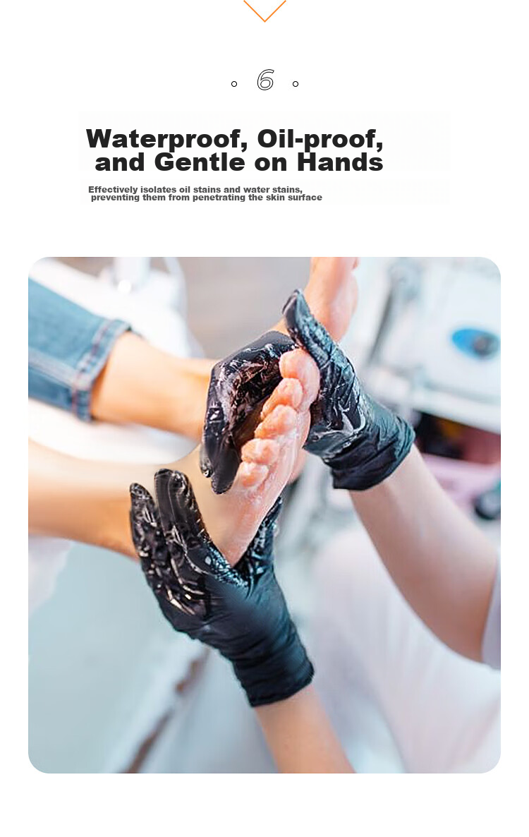 AMMEX Disposable Nitrile Gloves, Thickened And Durable, Non-Slip, Oil-Resistant, Acid And Alkali Resistant, Industrial Repair, 100 Pieces/box, Black GPNBC, Medium Size 9