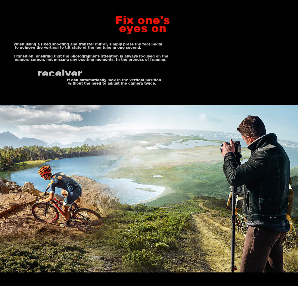 IFOOTAGE C180F-P Carbon Fiber Monopod, Foot-Operated Unlocking, Professional Photography And Videography Tripod, DSLR Camera And Camcorder Hydraulic Damping Ball Head Monopod 8