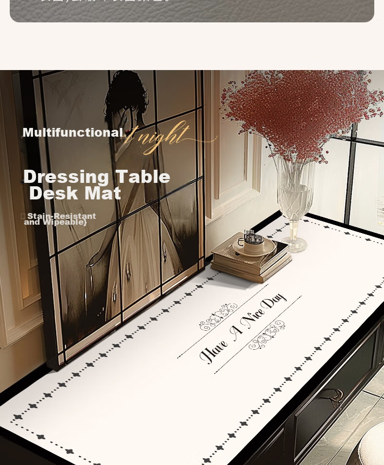 Fengliang Table Mat TV Cabinet Protector Desk Pad Shoe Cabinet Countertop Mat Waterproof Oil-Proof Washable Customizable 30*120 10