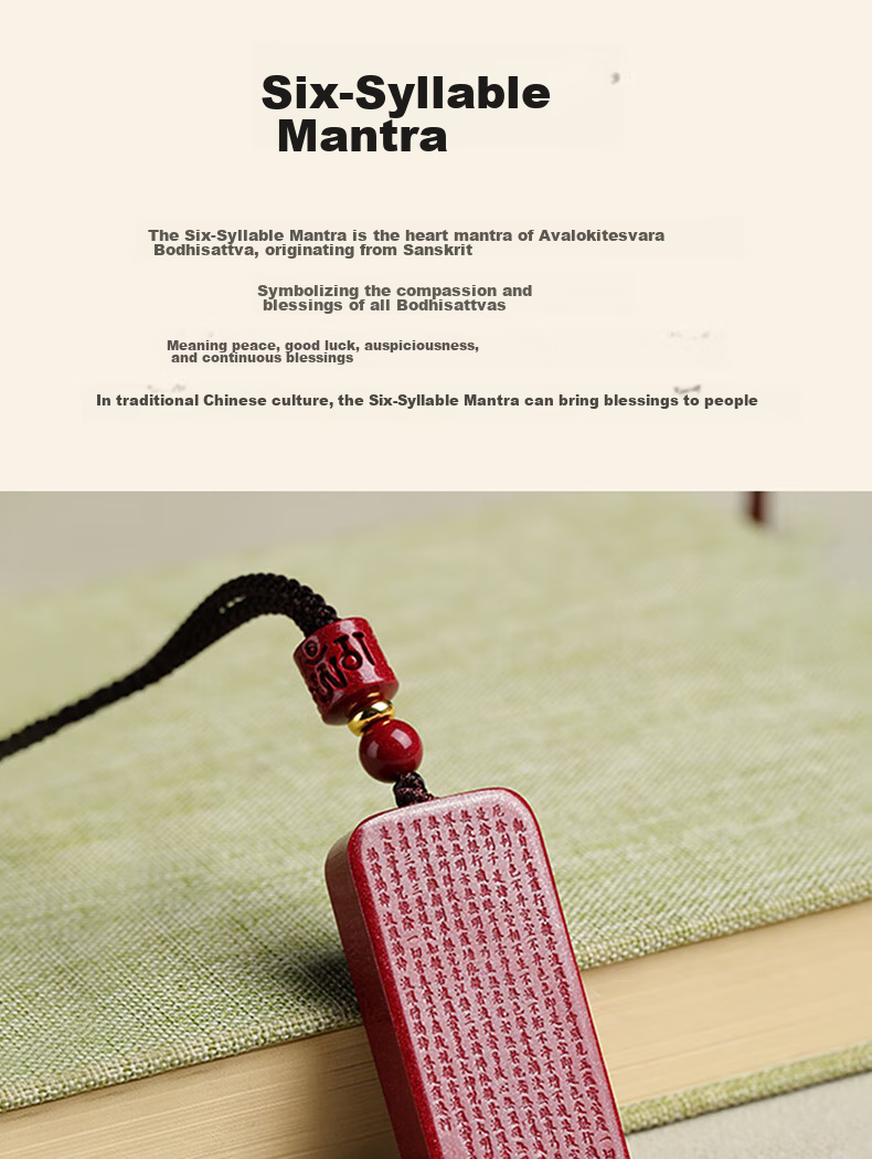Dijing Cinnabar Six-Word Mantra Pendant Hanging Rope, Handmade Woven Purple Gold Sand Buddhist Prayer Rope, Simple Necklace Cord for Men And Wome 4