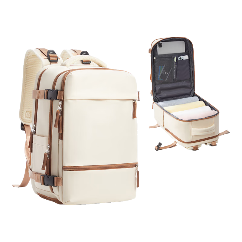 Landcase Travel Backpack, Women's Business Large Capacity Lightweight Backpack for Tourism And Business Trips, Men's School Bag, 4401 White Brow
