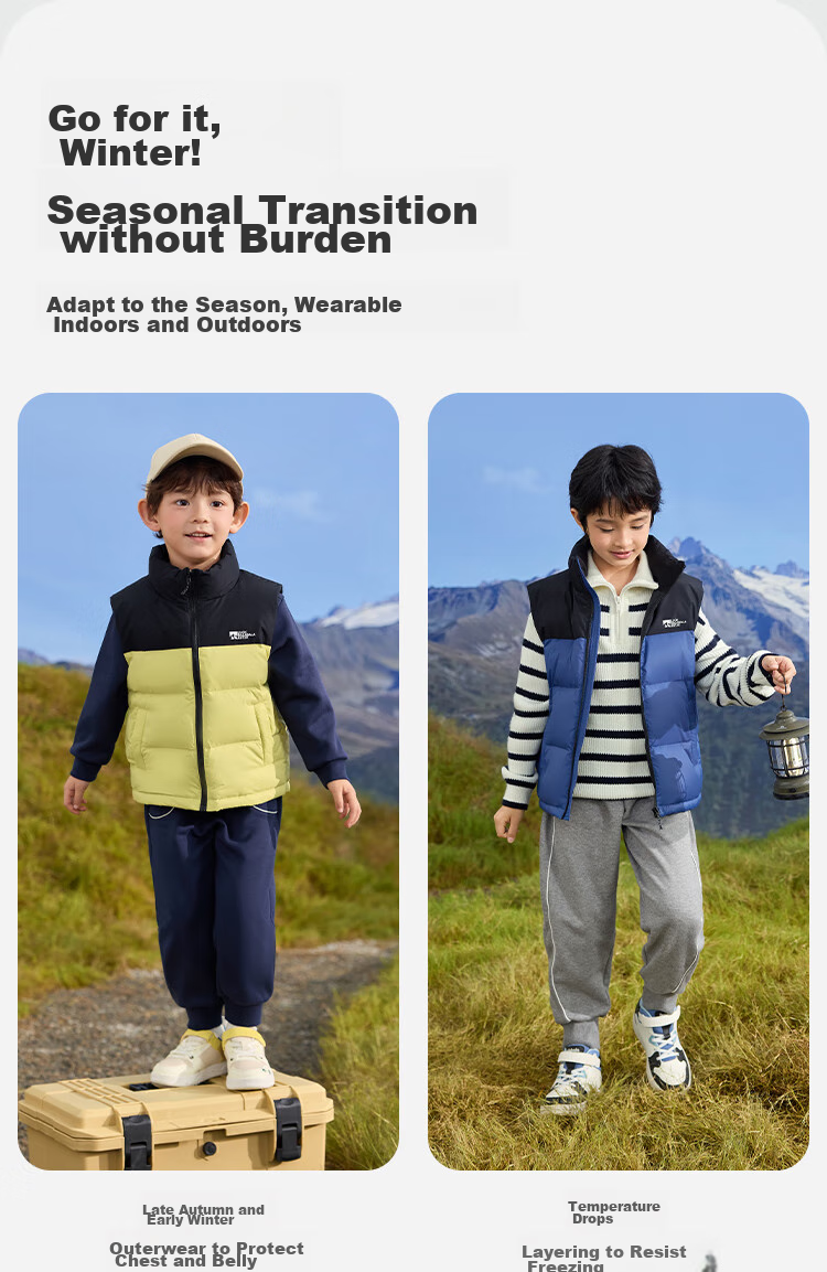 BALABALA Children's Clothing, Kids' Vest, Boys And Girls down Jacket, New Winter Outerwear, Warm And Comfortable, Versatile And Trendy 4