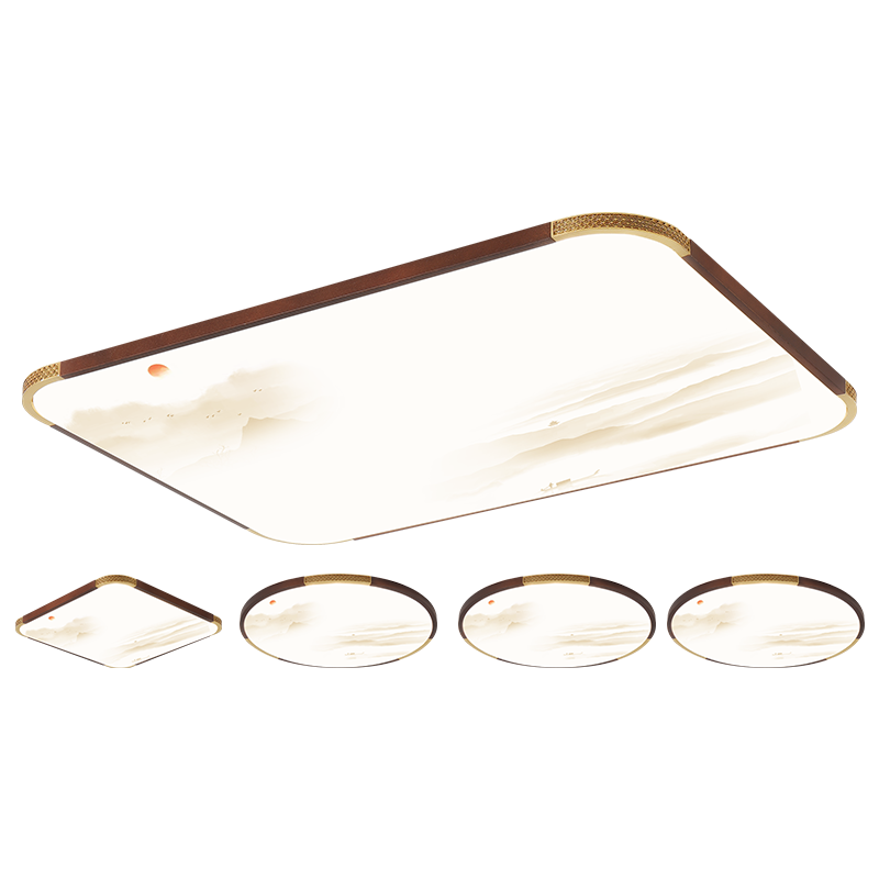 NVC LED Ceiling Light Living Room Wood Art New Chinese Style Smart Full Spectrum WHXD200F/F-03