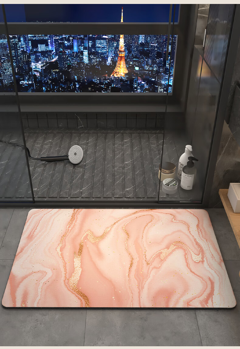 DeXi Absorbent Floor Mat, Bathroom Foot Mat, Non-Slip Mat for Toilet Entrance, Washroom Mat, Bathroom Absorbent Mat, 50x80cm 7