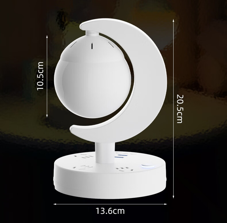 Sushiheermo [360° Rotating Night Light + Remote Control] Multifunctional, 2 USB + Type-C, 4 Outlets, 0.1 Meter Power Strip, Socket, Multi-Port Office And Study Night Light Power Strip 3
