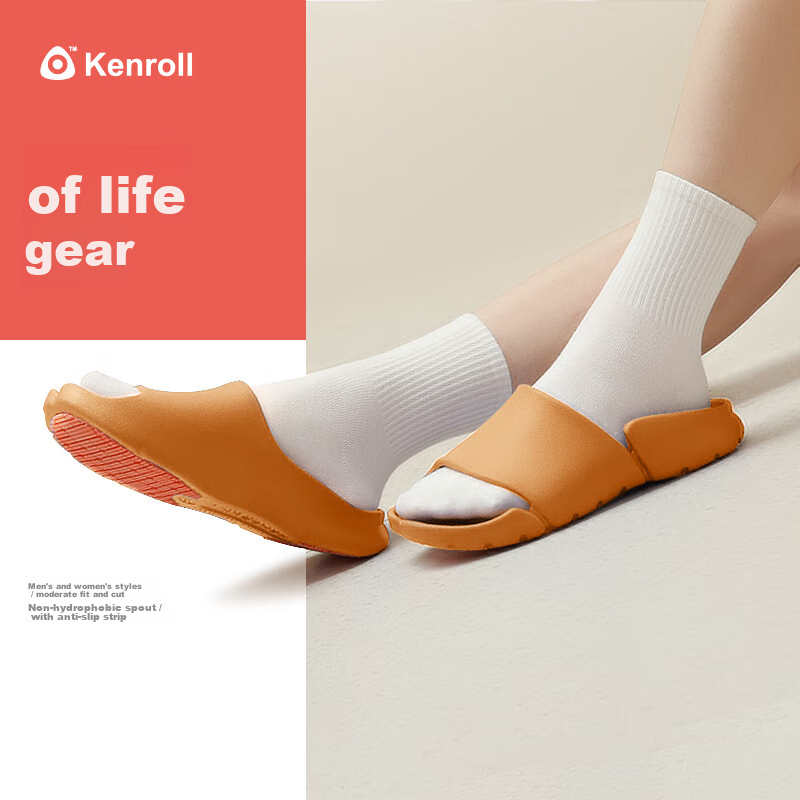 KENROLL Unisex Home Non-Slip Slippers, Fashionable Birkenstock Casual Split-Toe Sandals, Graphite Gray, Size 42-43 (265mm)