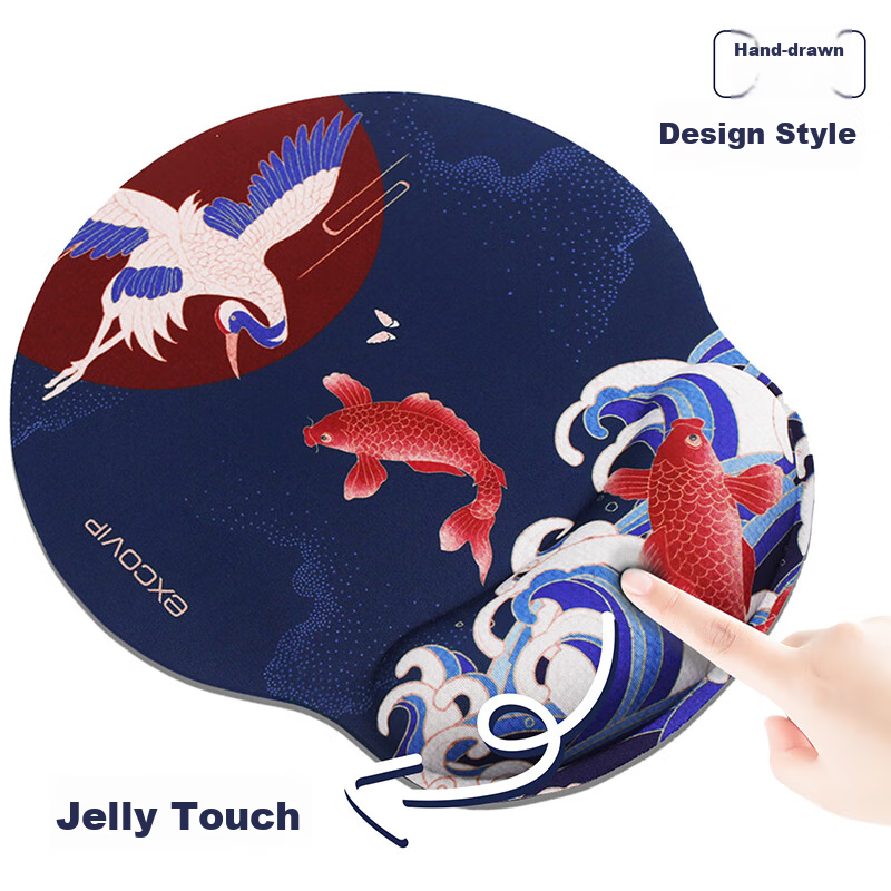 EXCO National Trend Business Mouse Pad Wrist Rest, Silicone Wrist Pad Mouse Pillow Extra Large Thick Size Computer Office Mouse Pad for Men And Women Dongying Gaming Wrist Support 6365 8