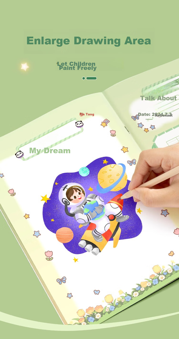 Liupintang Drawing Diary Notebook for Primary School Students in Grades 1-4, English Composition Notebook, Weekly Journal, Kindergarten Children's Sketchbook, A5 Size 7