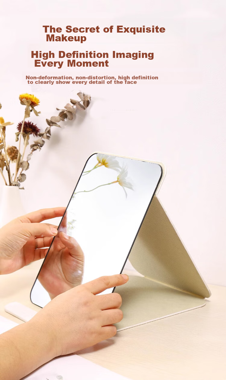 Baoshi Folding Portable Makeup Mirror, High-Definition Mirror Surface, Dual-Use for Dormitory And Bathroom, Dressing Table Mirror 1