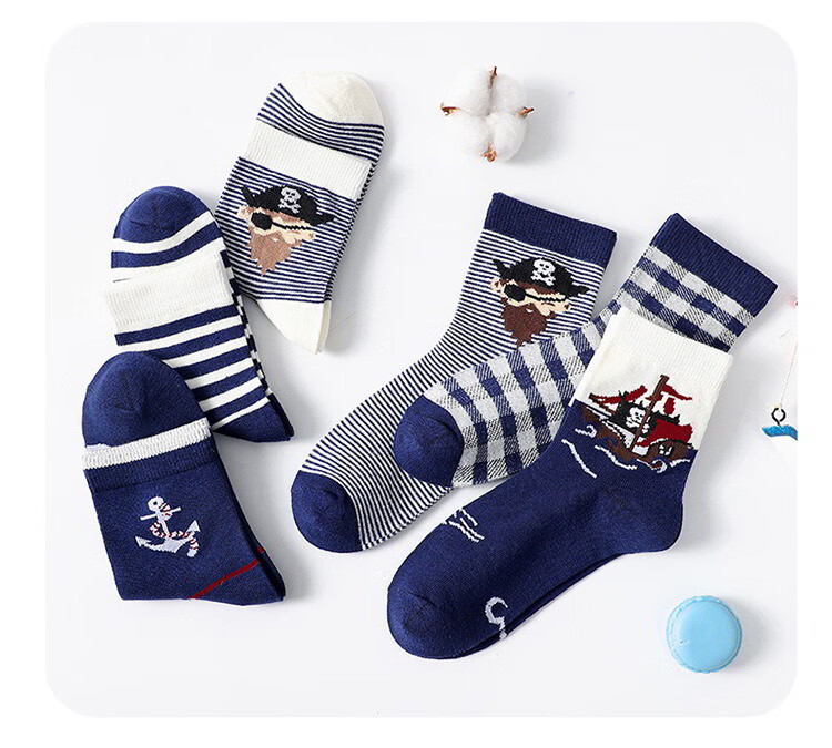 LangSha Children's Socks for Boys, Spring And Summer Cotton Socks, Comfortable Breathable Casual Sports Socks for Boys, Small to Big Kids Mid-Calf Socks 14
