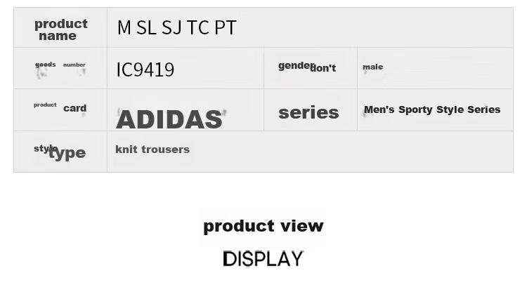Adidas Men's Sportswear Series, M SL SJ TC PT Athletic Pants, IC9417, A/M Size 9