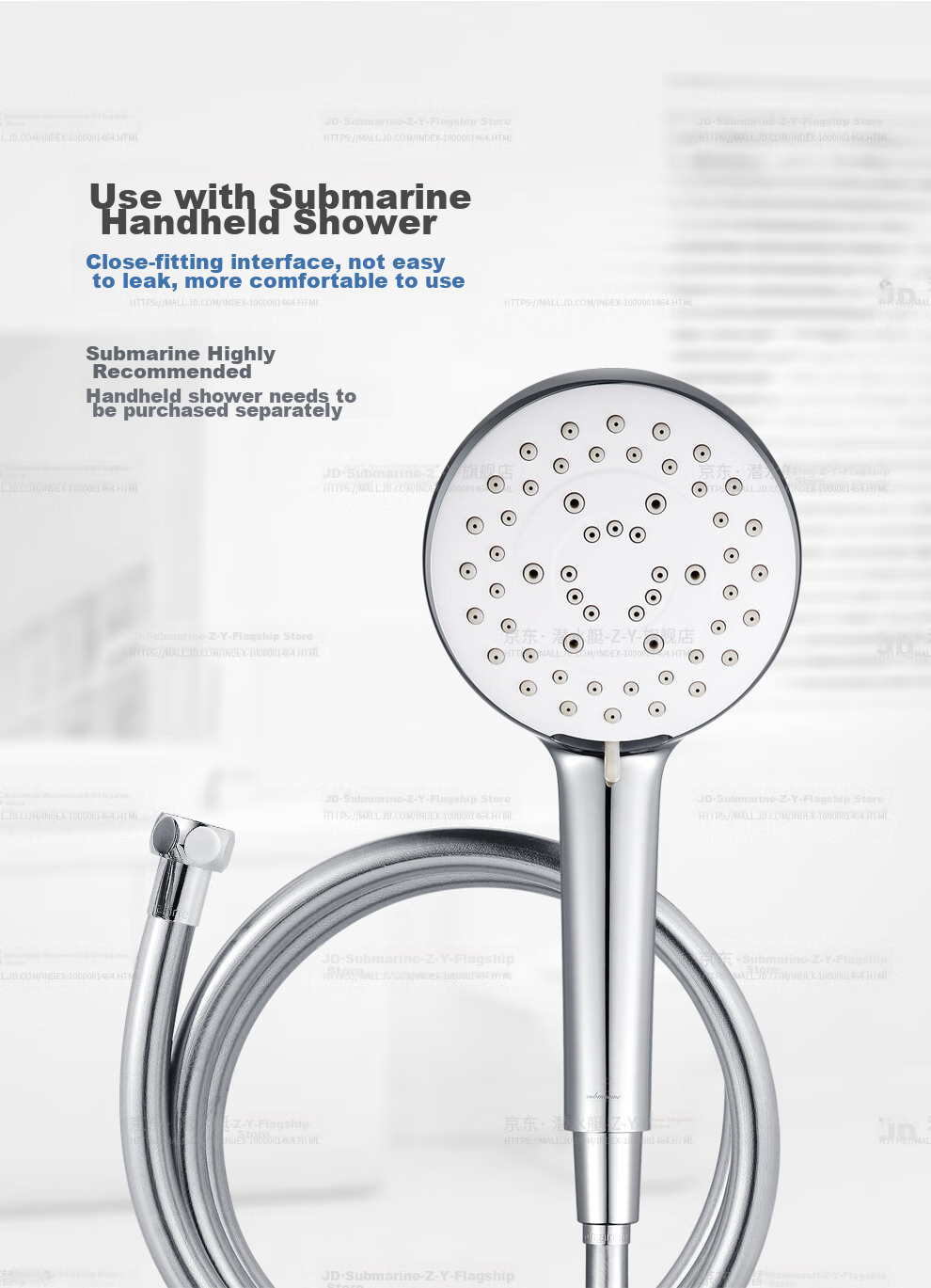 Submarine DG150 Shower Hose, Shower Head Flexible Hose, 1.5-Meter Anti-Tangle Shower Pipe 6