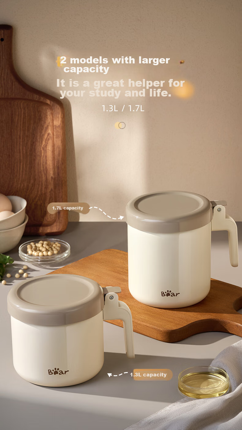 Bear Oil Strainer Bottle, 304 Stainless Steel, with Filter Mesh, Lard Container, Large Capacity Kitchen Oil Bottle, Food-Grade Oil Container, 1.3L 10