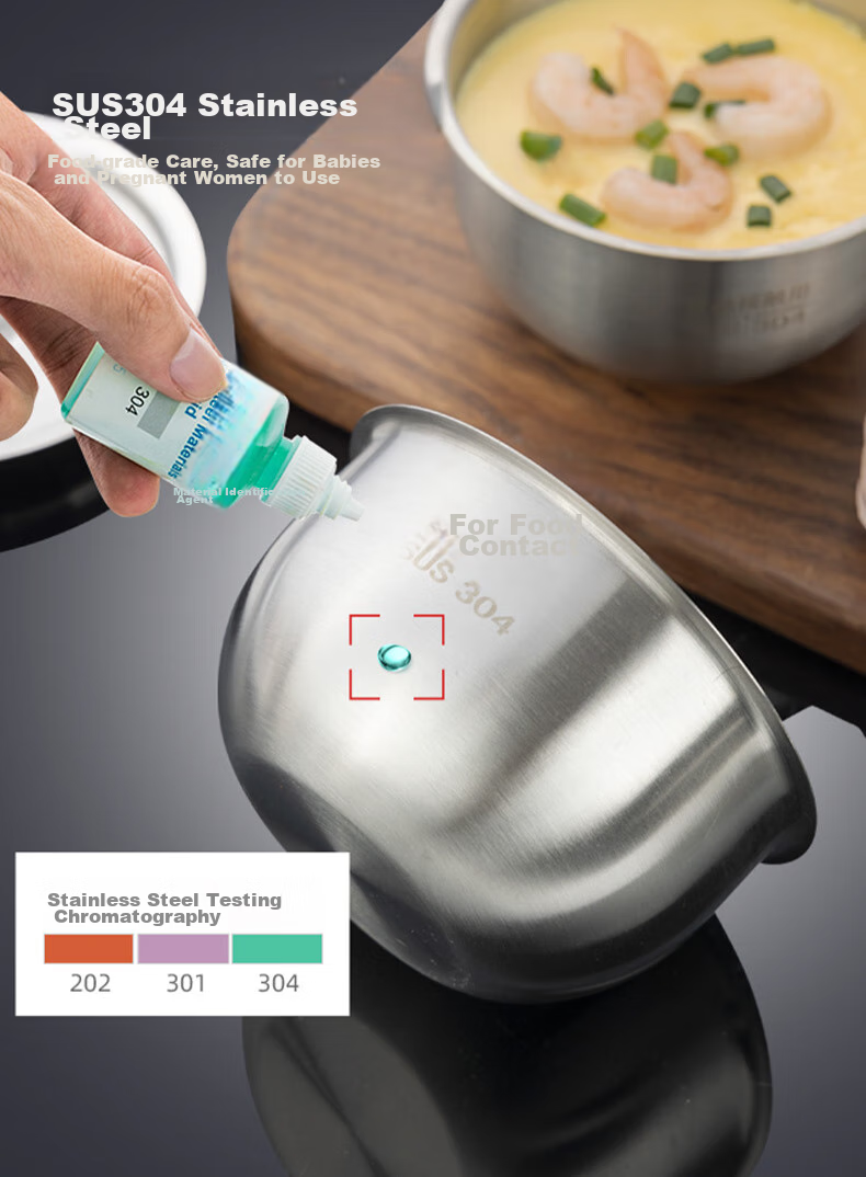 Newair Steamed Egg Bowl, 304 Stainless Steel Water Steaming Bowl for Egg Custard, with Lid, for Home Use, Baby Food Steamer, Baby Cooking Utensil 4