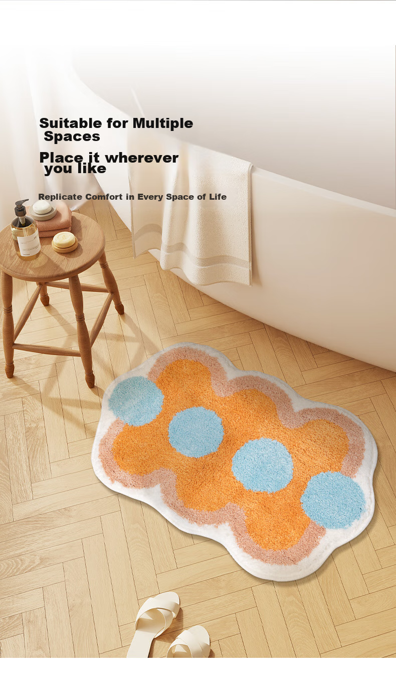 Shandian Bathroom Non-Slip Mat, Highly Absorbent Doormat, Entrance Foot Mat, Toilet Washroom Bathroom Home Use Mat 8