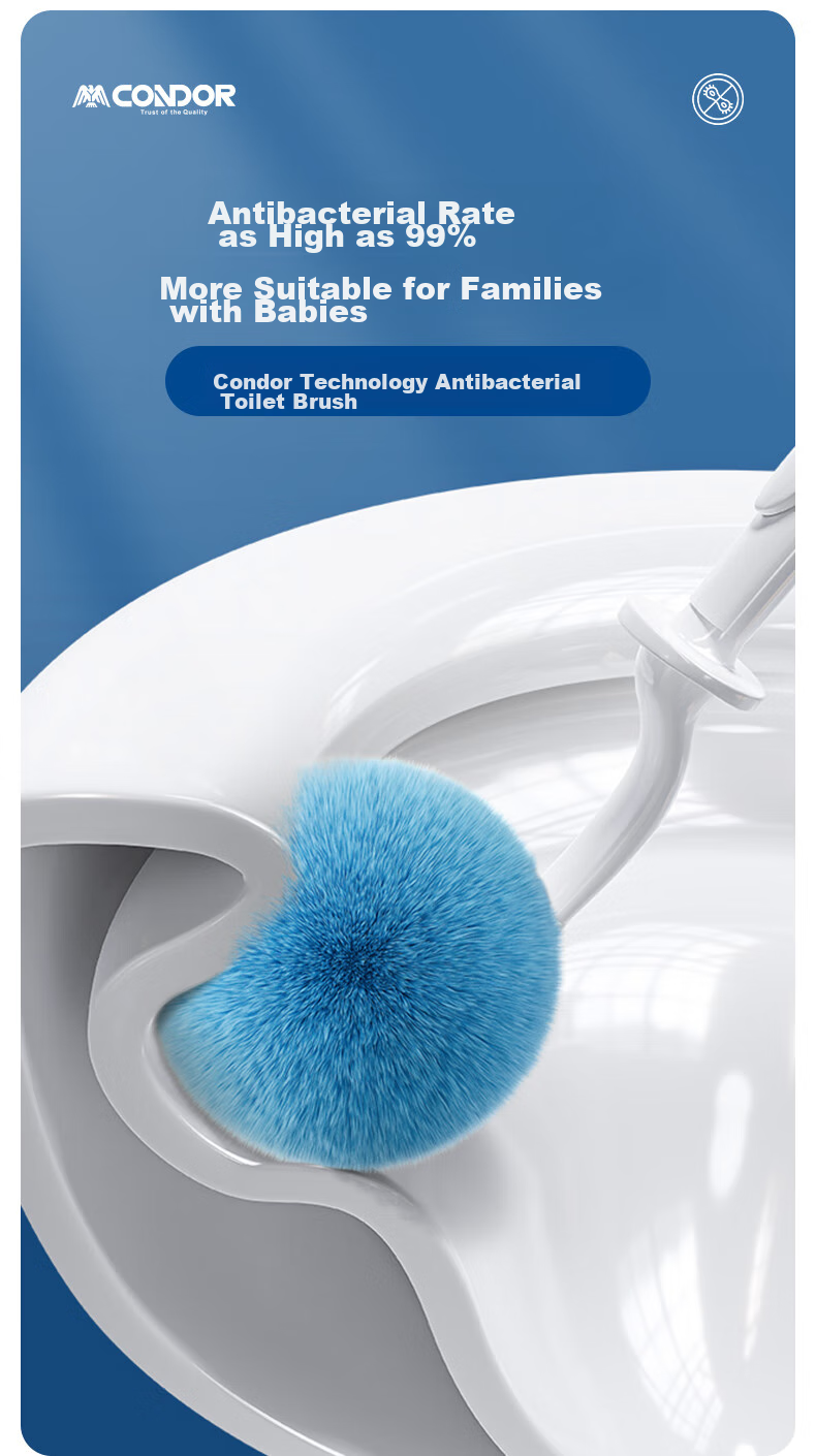 CONDOR Japanese Toilet Brush Set, No Dead Angles, Household Toilet Cleaning Brush, Gentle on Enamel Surface, Bathroom Cleaning Brush 3