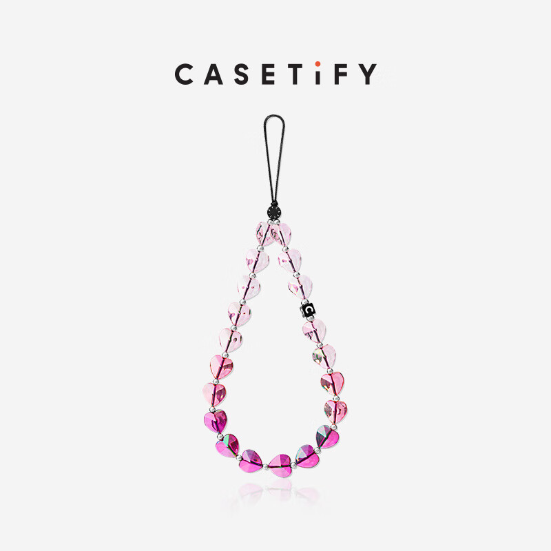 CASETIFY [New Release] CASETIFY Shimmering Heart Phone Lanyard Compatible with All IPhone Series, Phone Accessory Strap Phone Chai