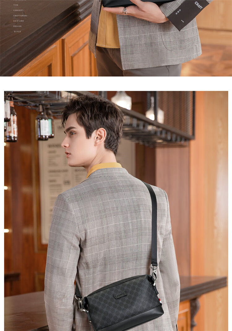 GOLF Shoulder Bag for Men, Printed Water-Resistant Large Capacity Trendy Crossbody Bag, Multifunctional Hand-Held Bag, Casual Fashion Waist Pack 5I597258J Black 2