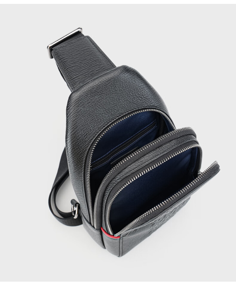 HONGU HONGU Chest Bag for Men, Crossbody Chest Pack, Large Capacity Men's Bag, Top-Grain Leather Shoulder Bag, Birthday Gift 13