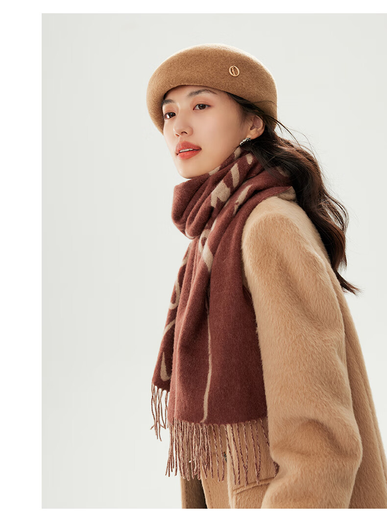 Siggi Wool Scarf for Women, Autumn And Winter Letter Shawl, Thickened Warm Simple Neck Wrap, Birthday Christmas Gift Box Set for Wome 25