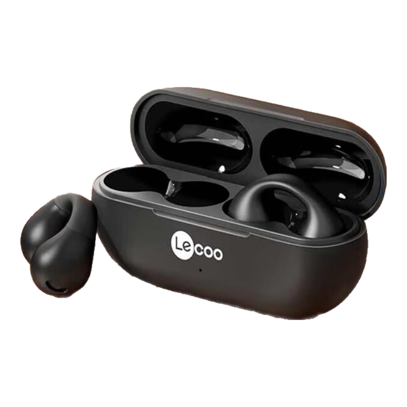 Lenovo Lai Ku EW313 Open-Style True Wireless Bluetooth Earphones, Clip-On Non-In Music Sports Bone Conduction Concept Earphones, Compatible with Apple Huawei Xiaomi Phones, Black