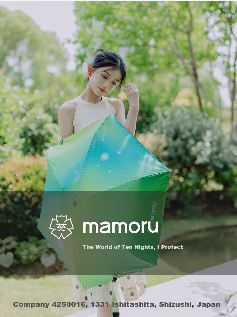 MAMORU UV Protection Sun Umbrella, Six-Fold Black Gel Sunshade, Portable Mini Capsule Sun Umbrella for Summer And Night Use, 16cm 8