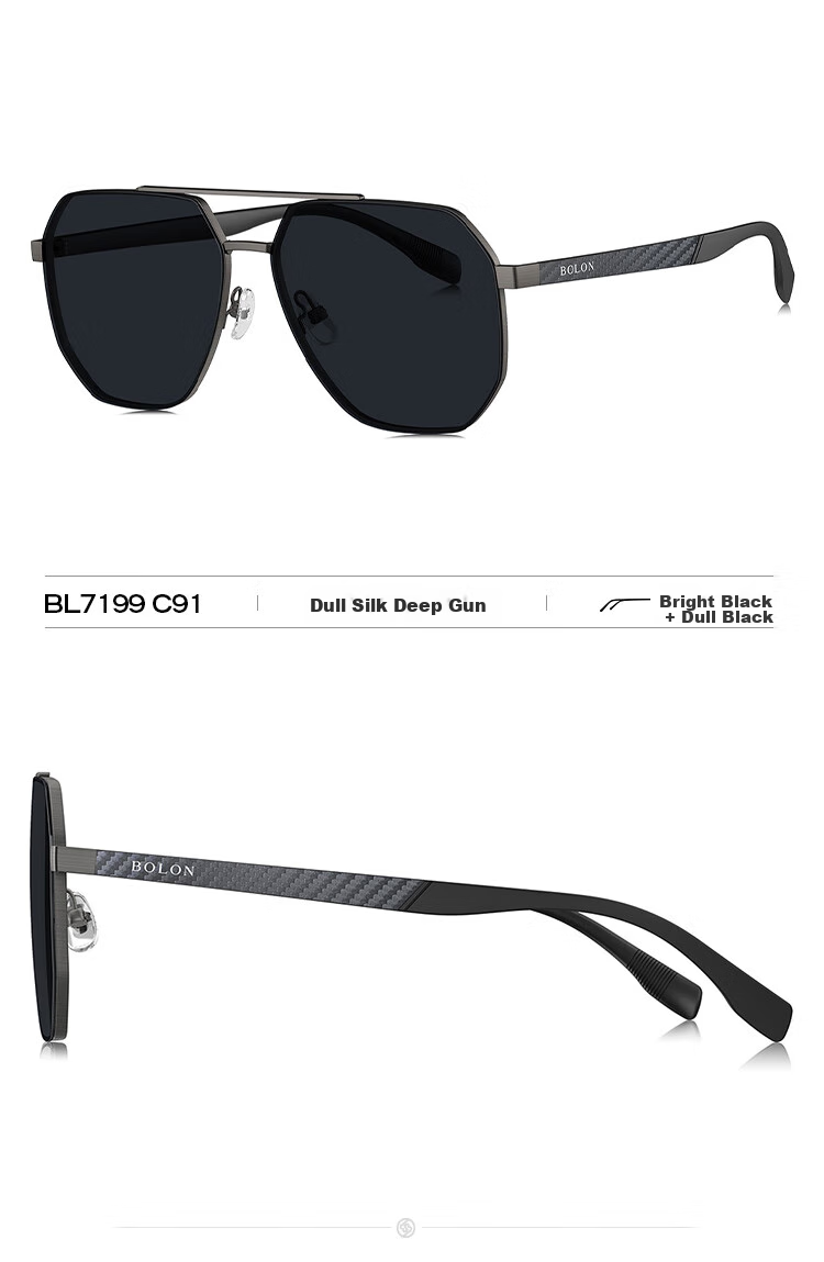 BOLON Eyeglasses-Inspired Aviator Polarized Sunglasses, Driving UV Protection Sunglasses for Men, Trendy Style BL7199D17 13