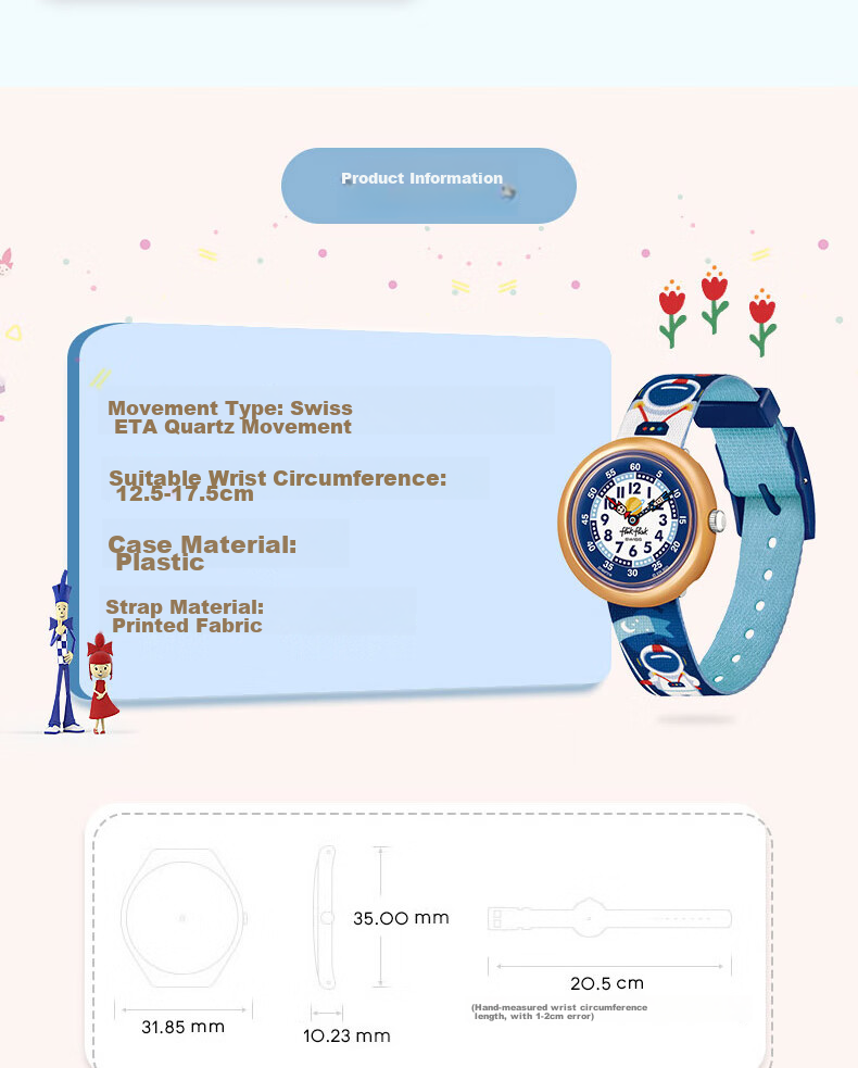 Swatch Flik Flak Children's Swiss Quartz Watch, Elementary School Birthday Gift, Starry Dreamer 5