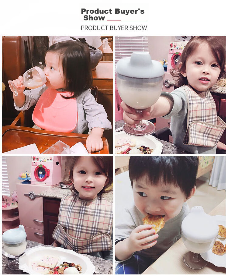 COOKSS Squeeze Cup Training Drinking Cup Baby Silicone Spout Cup Straw Bottle for 6+ Months Baby 16