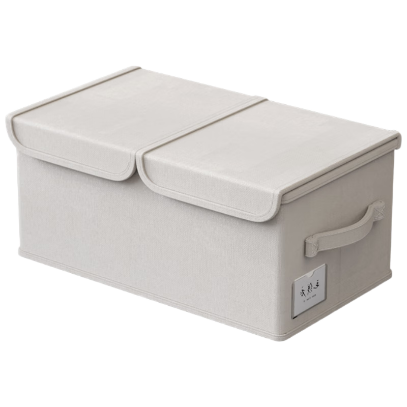 Bangnimeijia Wardrobe Storage Box with Lid, Double-Layer Large Capacity Organizer, Clothes Dust-Proof Sorting Box, Misty Gray, Large Size