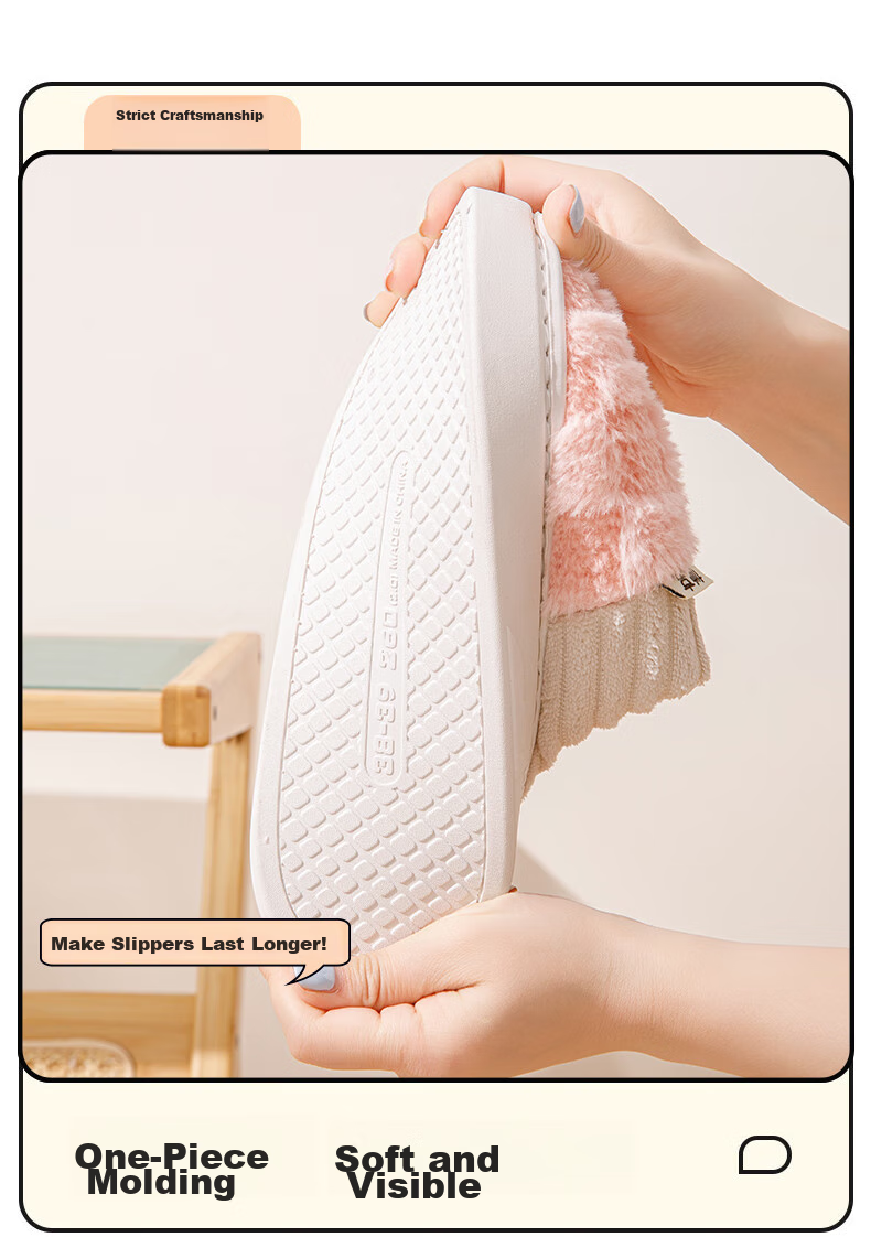 Taxiang Cotton Slippers for Women, Winter Indoor Warm Fleece-Lined Couple's Cotton Slippers for Men TR110 10