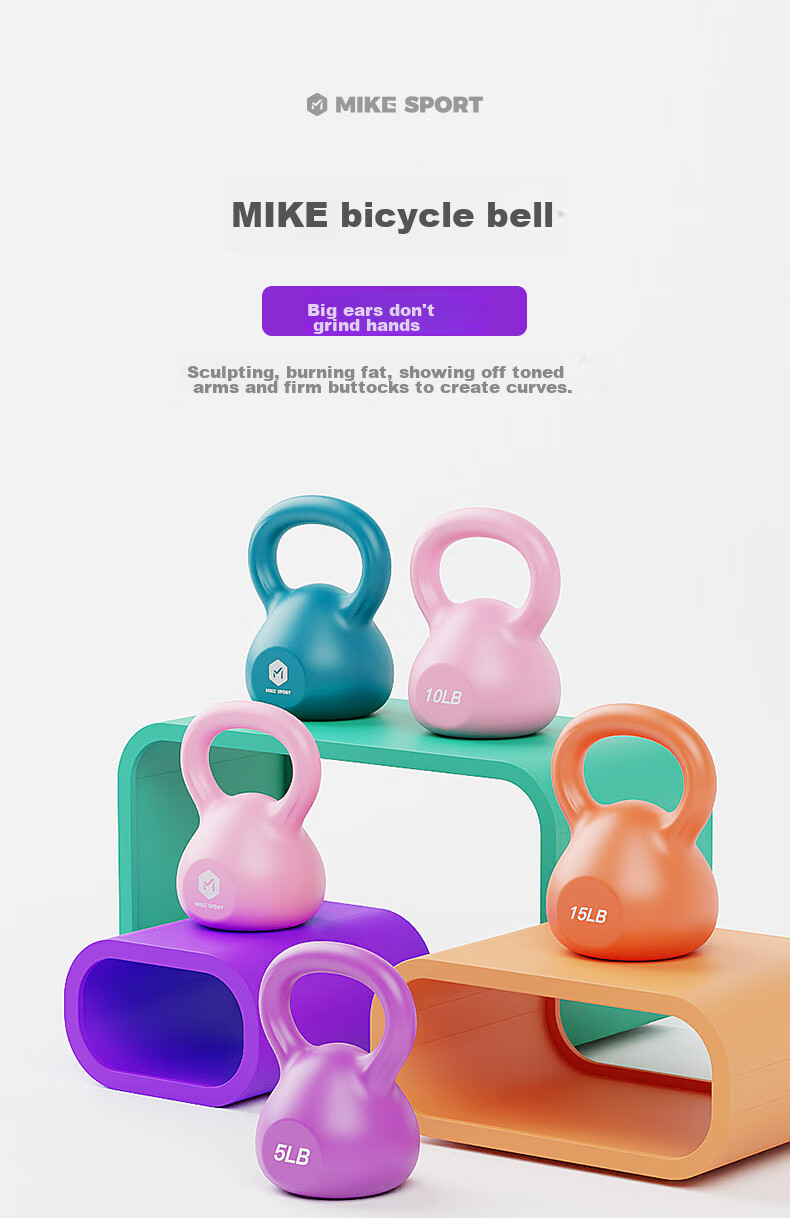 Mike Fitness Kettlebell for Women And Men, Home Gym Competition Coated Kettlebell Ball Water Kettle Dumbbell Lifting Kettlebell 10 Pounds Blue 1