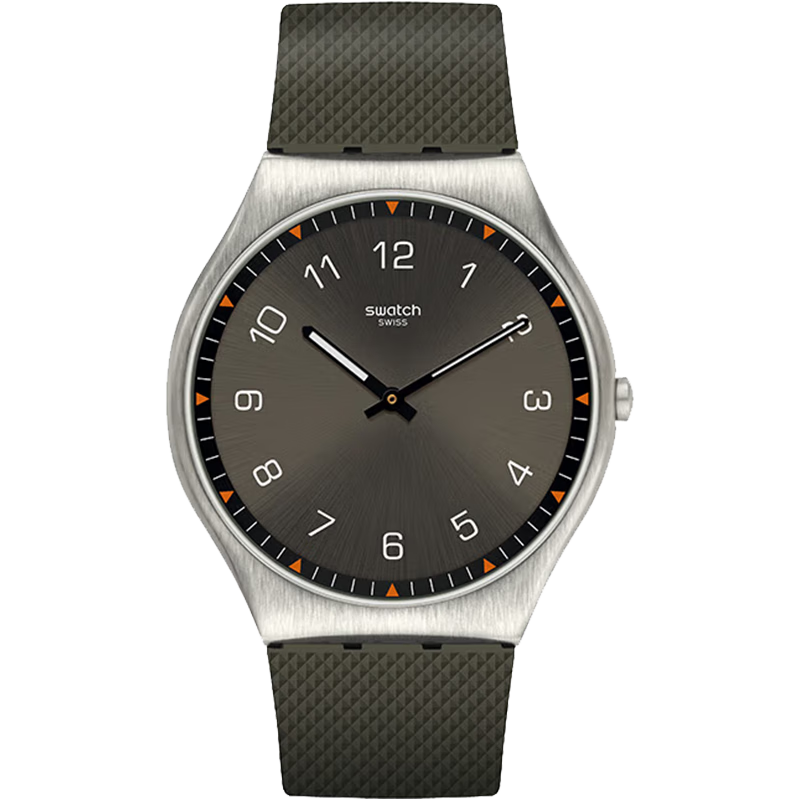 Swatch Swiss Watch, Metal Ultra-Thin Business Casual Men's Quartz Watch, Holiday Gift, SKIN Dark Gree