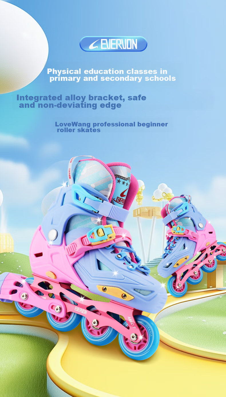 EVERVON Roller Skates for Adults And Children, Inline Skates MQ2 with Helmet And Protective Gear, Purple, Size L, Suitable for Shoe Sizes 39-42 1