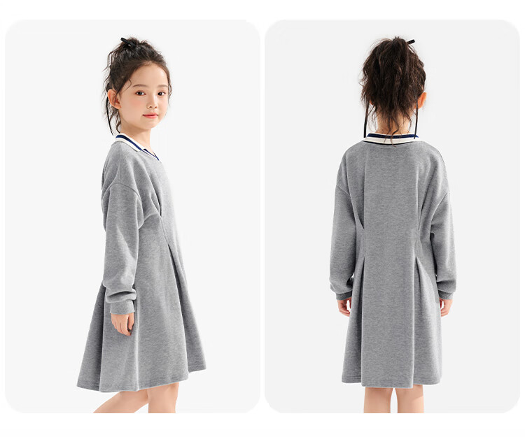 QQ DUCK Children's Clothing Girls' Dress School Style Sailor Skirt Youth Clothes Castle Pink; 150 5