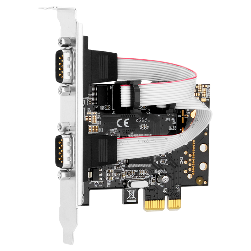 MOGE PCIEx1 to 2 Serial Card, MC2332 Moschip Chip, COM Port Adapter Card