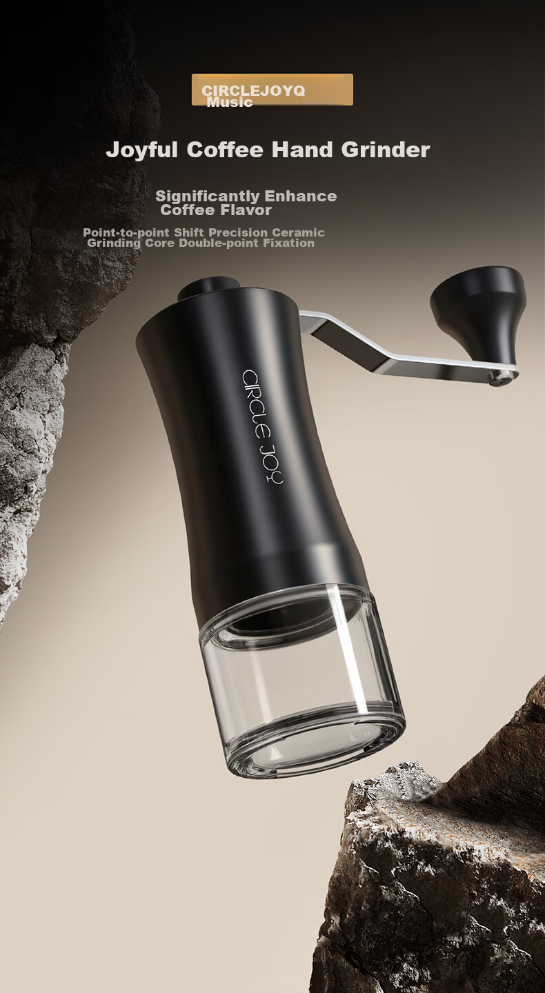 Circle Joy Pour Over Coffee Pot Gift Set Manual Coffee Grinder Hand Crank Coffee Bean Grinder Brewing Kit 1