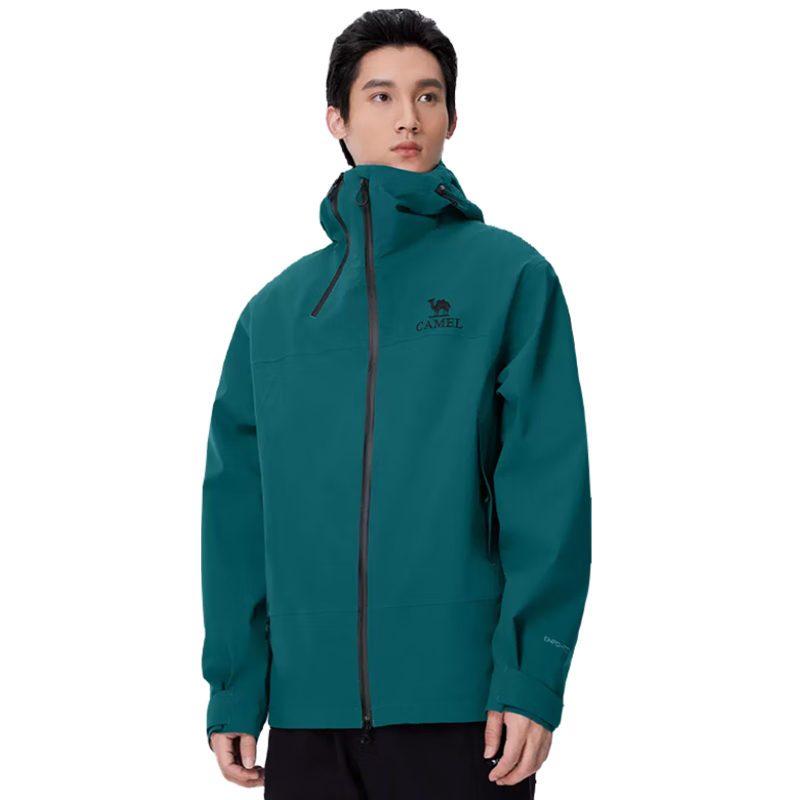 CAMEL Outdoor Hardshell Jacket for Men And Women, Windproof And Waterproof Coat, New Autumn Hiking Wear 2024 [Black Armor] R727