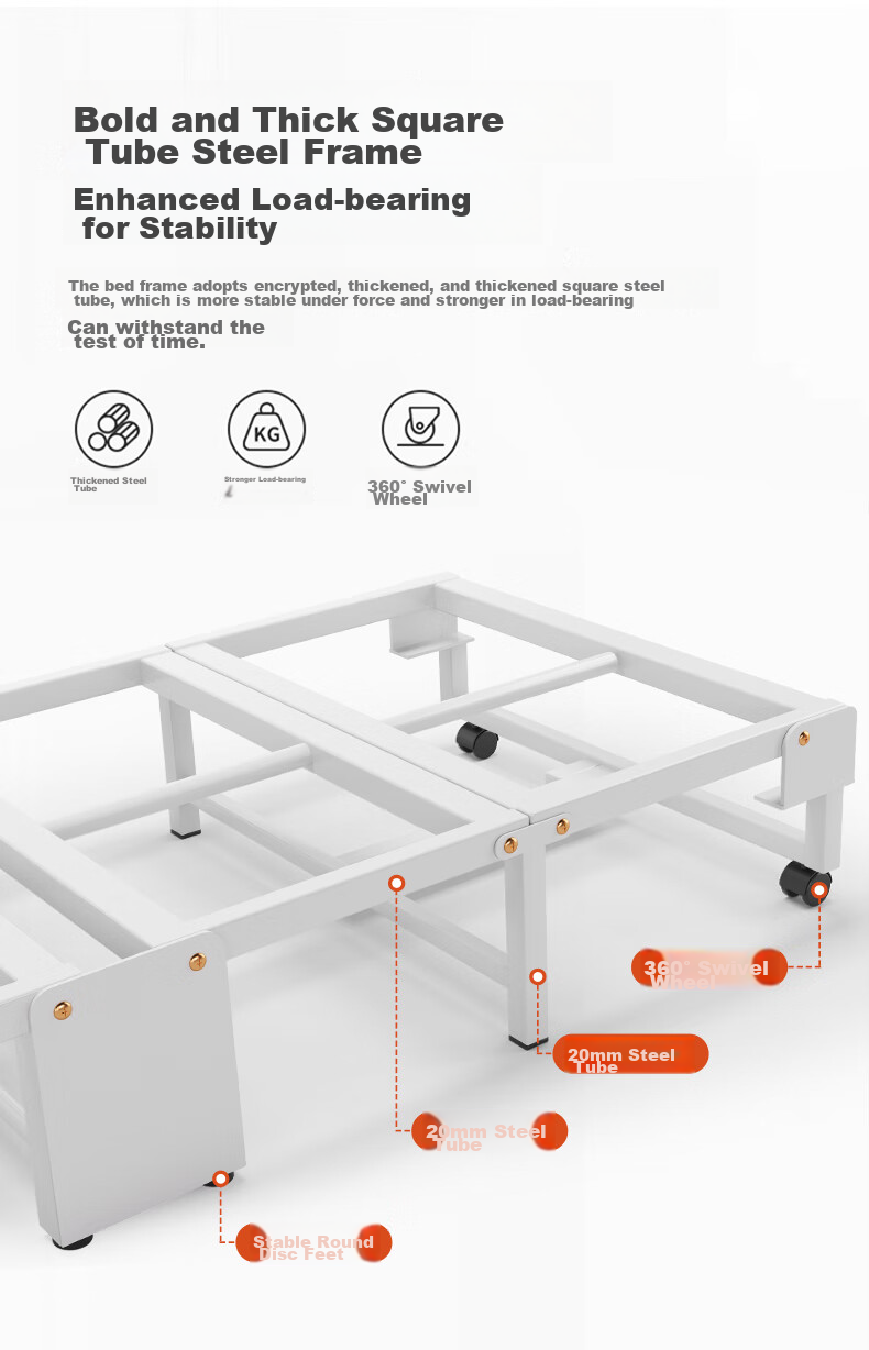 OKeefe Folding Bed, Single Bed, Nap Folding Bed, Office Siesta Bed, Camp Bed, Lounge Chair, Four-Fold Foam Bed, 80cm 6
