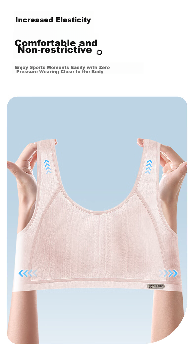 Meiya Ting Girls' Sports Bra, Puberty Training Bra for Young Girls, Camisole for Middle And High School Students, Children's Bra, 2-Piece Set, Size M 13