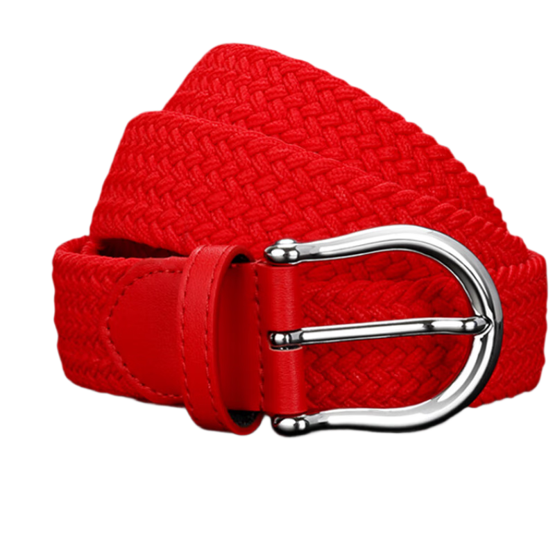 Zhanshuniao (Bright Red) Zodiac Year Red Belt for Men And Women, Wedding Leather Belt, Woven Trouser Belt