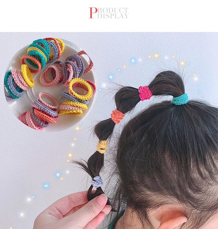 CHIMERA Approximately 80 Basic Elastic Hair Ties, Gentle on Hair, Flexible, for Girls' Hairstyles, Hair Accessories, And Hair Bands 10