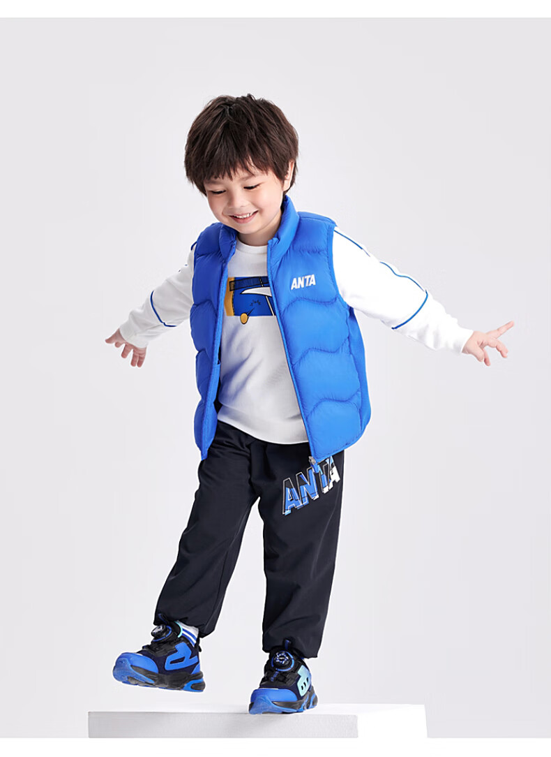 安踏儿童官方旗舰儿童logo羽绒马甲童装冬季男童女童小童保暖马夹a3