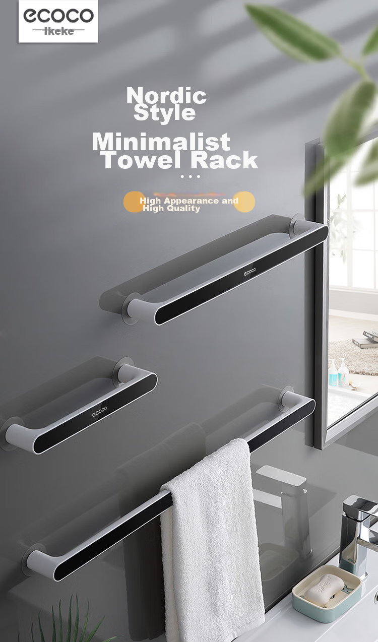 Ecoco Simple Towel Rack, No Drilling Required, Bathroom Storage Shelf, Bath Towel Holder, Towel Bar Organizer 1