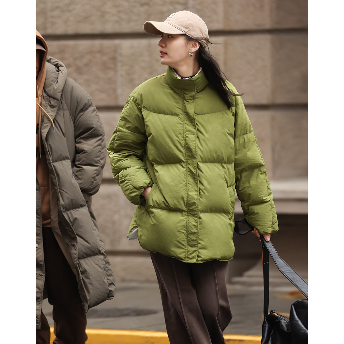 Dme [Avocado Good Mood] Winter Lightweight Stand Collar Warm 90% Duck Down Filling Versatile Women's down Jacket