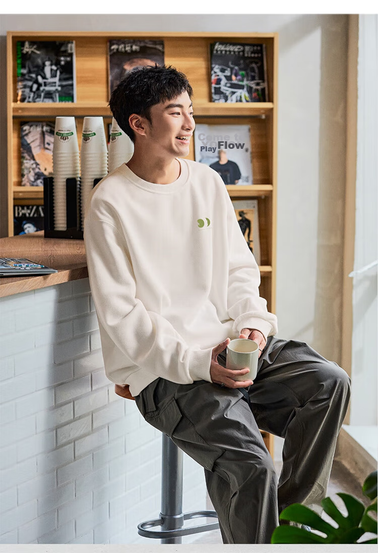 TonLion 2026 Autumn/Winter Men's Round Neck Fashionable Loose Long-Sleeve Sweatshirt, Versatile And High-End 12