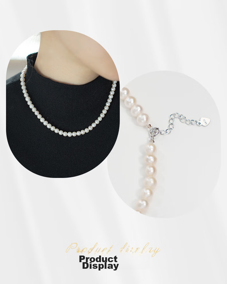 Hrfly White Pearl Necklace, Collarbone Chain, Baby Bead Jewelry Gift for Women, Girlfriend, Wife, Teacher's Day Birthday Gift Box 3