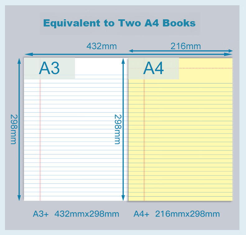 KAISA A3 40-Sheet Grid Sketchbook Mind Map Notebook Exam-Style Notepad Single-Sided Grid Draft Paper 4