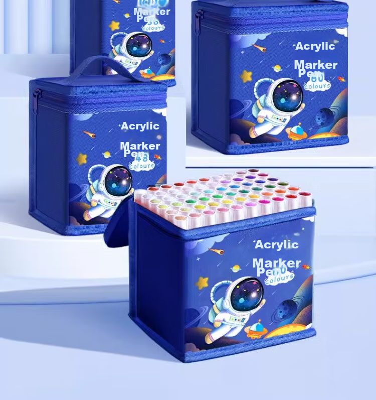 Liupintang Acrylic Markers, Waterproof Non-Translucent Watercolor Pens, Specially Designed for Elementary School Students, Soft Tip, Washable, Art Supplies for Students, Kindergarten And Children's Drawing Pens, Graffiti Handles, Acrylic 6