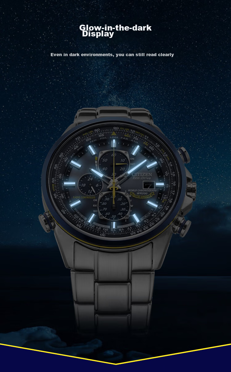 CITIZEN Watch for Men, Japanese And Korean Style, Blue Angel Eco-Drive Radio-Controlled Steel Band, Business Gift for Boyfriend, AT8020-54L 9